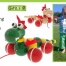 Greenkid quality and safe pull-along toy for children's joy. Wooden pull-along animal - colourful Dragon on wheels. Abafactory the Czech manufacturer of wooden toys.