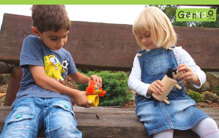 Greenkid wooden toys and decoration for children from one year of age. Wooden money bank Pipi and horse. Abafactory the Czech manufacturer of toys.
